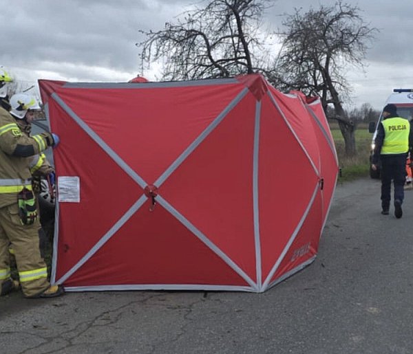Tragiczny wypadek pod Poniecem! Nie żyje kierowca osobówki. Jego auto zjechało...-84745
