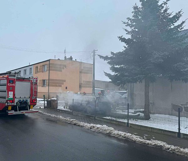 Nagle pojawiły się płomienie... Auto stanęło w ogniu tuż pod oknami domu!-85203