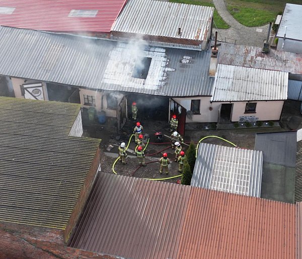 Garaż stanął w ogniu, a tuż za płotem były inne budynki. W akcji kilka zastępów-85605