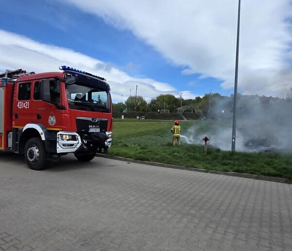 Pożar na gostyńskim osiedlu. Płomienie były blisko domu jednorodzinnego