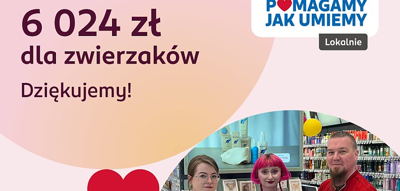 Pomagamy jak umiemy w Poznaniu: ponad 6 000 zł dla Fundacji „Głosem Zwierząt”