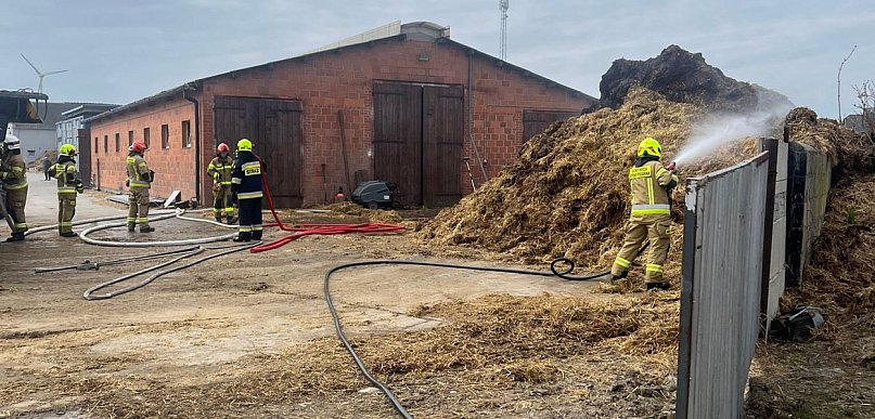 Ogień tuż za budynkiem gospodarczym. Do akcji ruszyło pięć zastępów straży