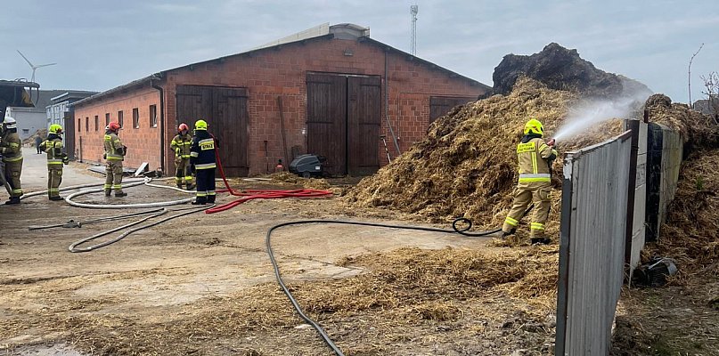 Ogień tuż za budynkiem gospodarczym. Do akcji ruszyło pięć zastępów straży