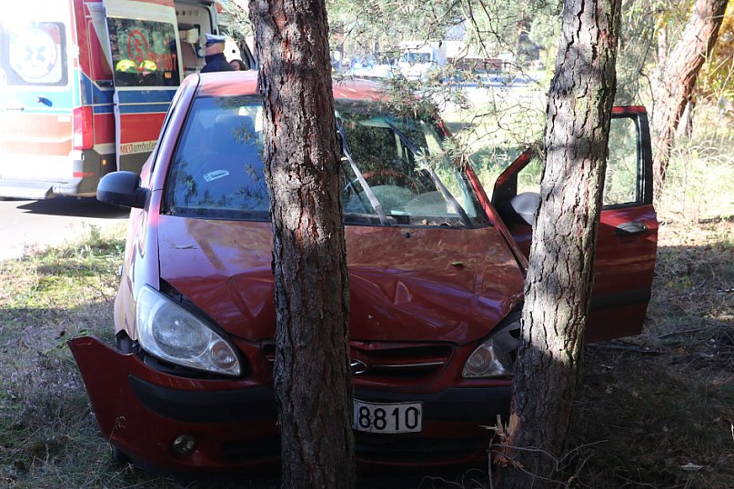 W Stankowie, samochód uderzył w drzewo
