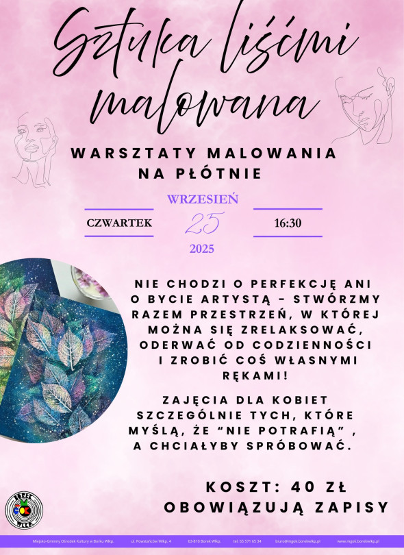 Warsztaty malowania na płótnie