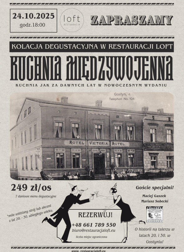 Kolacja degustacyjna „Kuchnia międzywojenna”