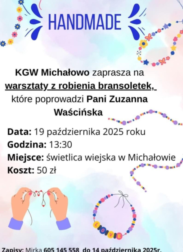 Warsztaty robienia bransoletek w Michałowie