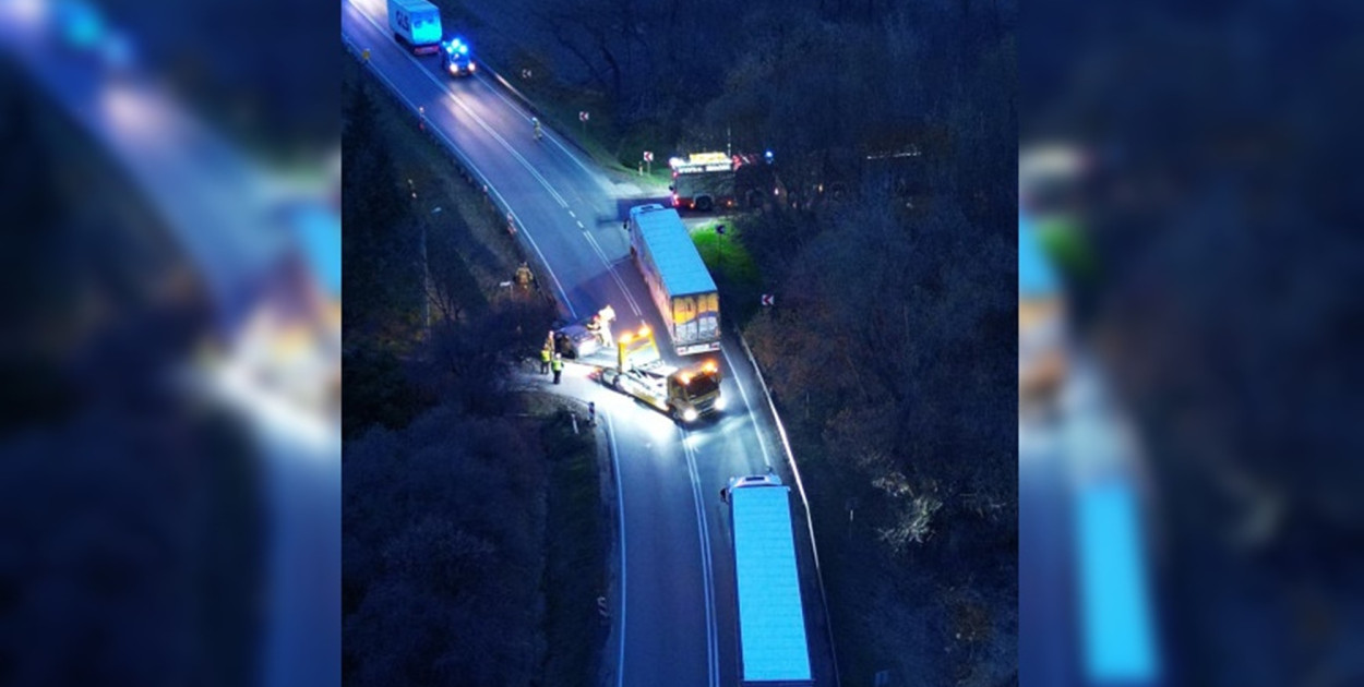 Groźny wypadek, całkowicie sparaliżował ruch na blisko dwie godziny